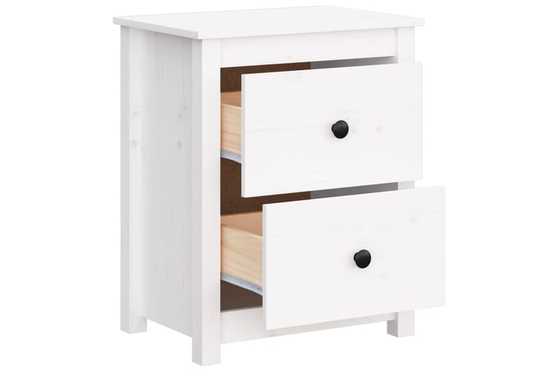 beBasic Yöpöytä valkoinen 50x35x61,5 cm täysi mänty - Valkoinen - Huonekalut - Pöytä & ruokailuryhmä - Apupöytä & sivupöytä - Yöpöytä