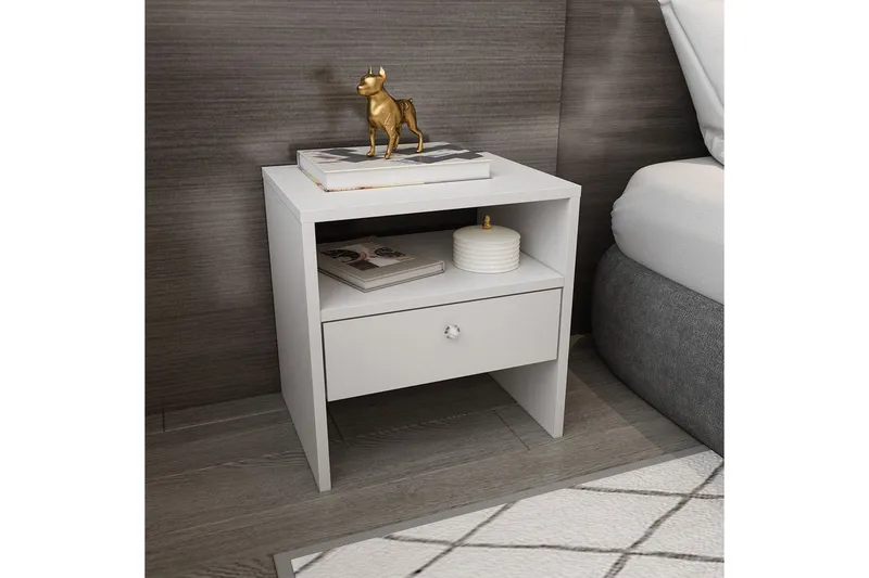 Berriaren Yöpöytä 45 cm - Valkoinen - Huonekalut - Pöytä & ruokailuryhmä - Apupöytä & sivupöytä - Yöpöytä