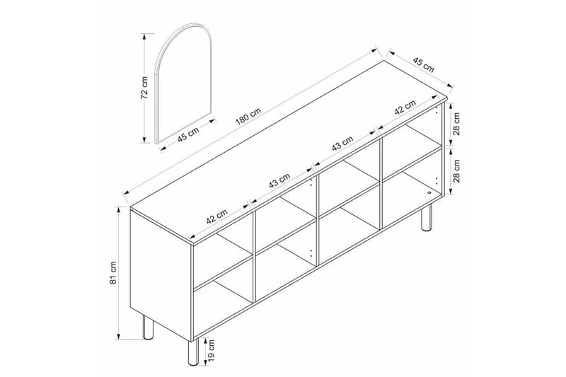Bingdi Konsolipöytä 180 cm - Valkoinen - Huonekalut - Pöytä & ruokailuryhmä - Apupöytä & sivupöytä - Konsolipöytä