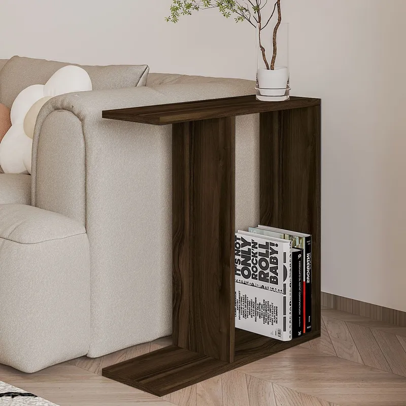 Bingdi sivupöytä 60x60x60 cm - Walnut - Huonekalut - Pöytä & ruokailuryhmä - Apupöytä & sivupöytä - Tarjotinpöytä & pikkupöytä