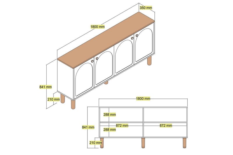 Boheemi konsolipöytä 180 cm - Beige - Huonekalut - Pöytä & ruokailuryhmä - Apupöytä & sivupöytä - Konsolipöytä