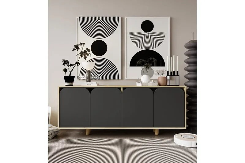 Bohem Konsolipöytä 180x150 cm - Ruskea/Antrasiitti - Huonekalut - Pöytä & ruokailuryhmä - Apupöytä & sivupöytä - Konsolipöytä