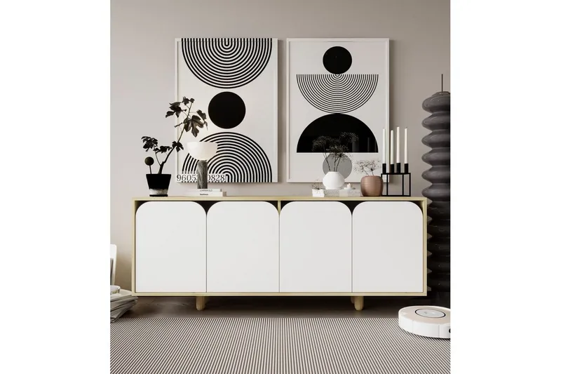 Bohem Konsolipöytä 180x180 cm - Ruskea/Valkoinen - Huonekalut - Pöytä & ruokailuryhmä - Apupöytä & sivupöytä - Konsolipöytä