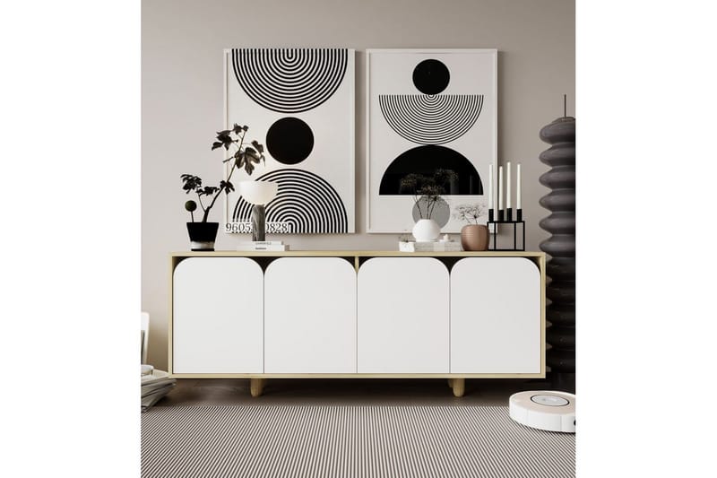 Bohem Konsolipöytä 180x180 cm - Ruskea/Valkoinen - Huonekalut - Pöytä & ruokailuryhmä - Apupöytä & sivupöytä - Konsolipöytä