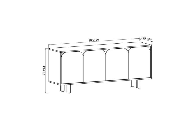 Bohem Konsolipöytä 180x180 cm - Ruskea/Valkoinen - Huonekalut - Pöytä & ruokailuryhmä - Apupöytä & sivupöytä - Konsolipöytä