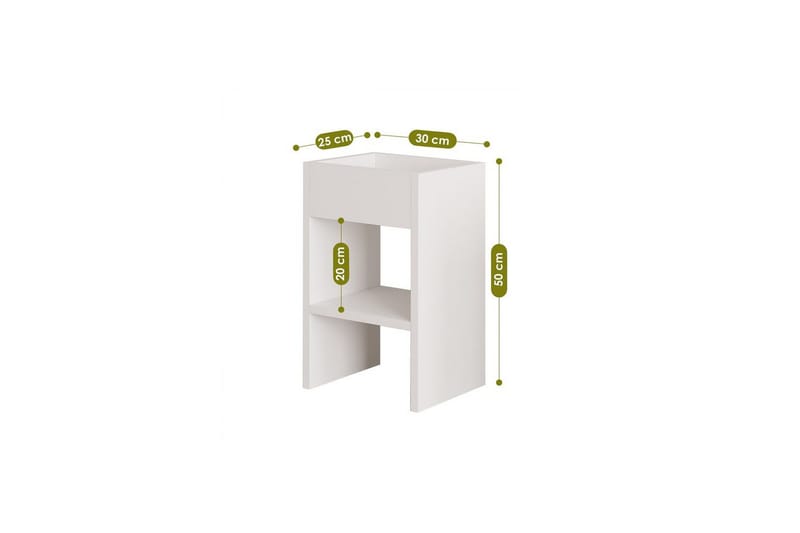 Brendale Sivupöytä 30 cm - Valkoinen - Huonekalut - Pöytä & ruokailuryhmä - Apupöytä & sivupöytä - Tarjotinpöytä & pikkupöytä