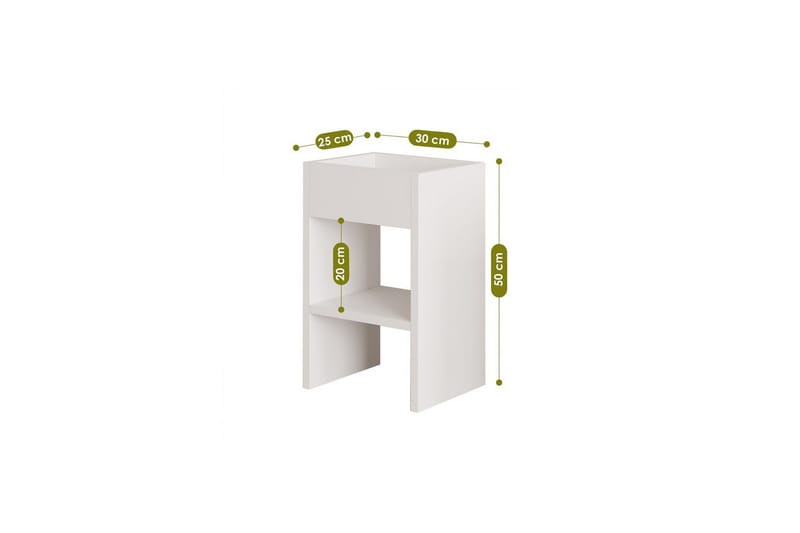 Brendale Sivupöytä 30 cm - Valkoinen - Huonekalut - Pöytä & ruokailuryhmä - Apupöytä & sivupöytä - Tarjotinpöytä & pikkupöytä