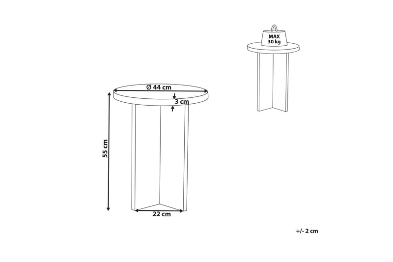 Brett Sivupöytä 42 cm - Harmaa - Huonekalut - Pöytä & ruokailuryhmä - Apupöytä & sivupöytä - Tarjotinpöytä & pikkupöytä