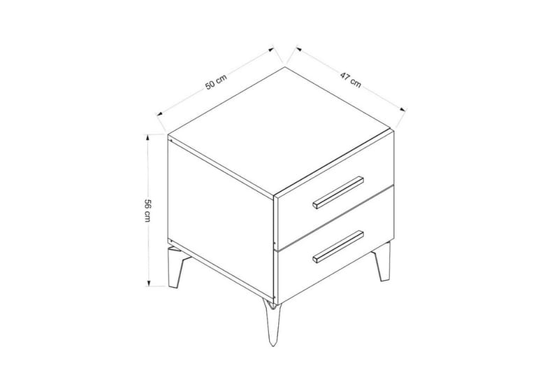 Ceylor Yöpöytä 50 cm - Valkoinen - Huonekalut - Pöytä & ruokailuryhmä - Apupöytä & sivupöytä - Yöpöytä