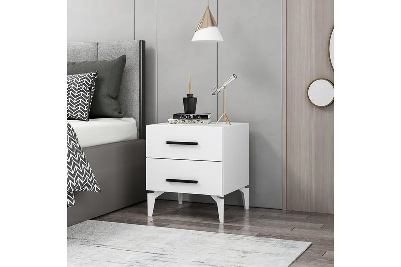 Ceylor Yöpöytä 50 cm - Valkoinen - Huonekalut - Pöytä & ruokailuryhmä - Apupöytä & sivupöytä - Yöpöytä