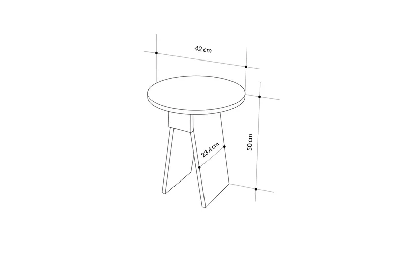 Chen Sivupöytä 42 cm - Valkoinen - Huonekalut - Pöytä & ruokailuryhmä - Apupöytä & sivupöytä - Tarjotinpöytä & pikkupöytä