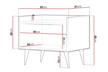 Chiku Yöpöytä 52 cm - Beige - Huonekalut - Pöytä & ruokailuryhmä - Apupöytä & sivupöytä - Yöpöytä