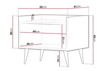 Chiku Yöpöytä 52 cm - Beige - Huonekalut - Pöytä & ruokailuryhmä - Apupöytä & sivupöytä - Yöpöytä