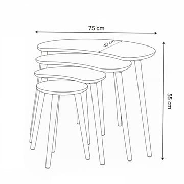 Childress sarjapöydät 68 cm - Huonekalut - Pöytä & ruokailuryhmä - Apupöytä & sivupöytä - Sarjapöytä