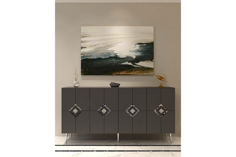 Cleryn Konsolipöytä 150 cm - Antrasiitti/Hopea - Huonekalut - Pöytä & ruokailuryhmä - Apupöytä & sivupöytä - Konsolipöytä