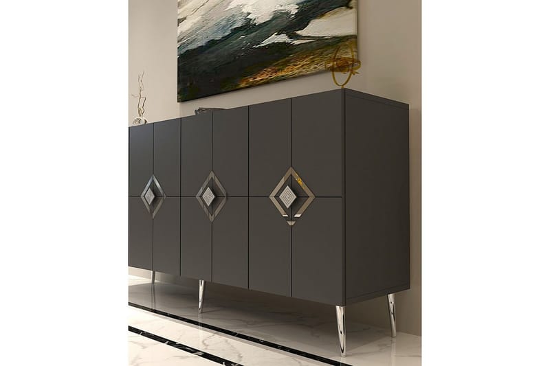 Cleryn Konsolipöytä 150 cm - Antrasiitti/Hopea - Huonekalut - Pöytä & ruokailuryhmä - Apupöytä & sivupöytä - Konsolipöytä