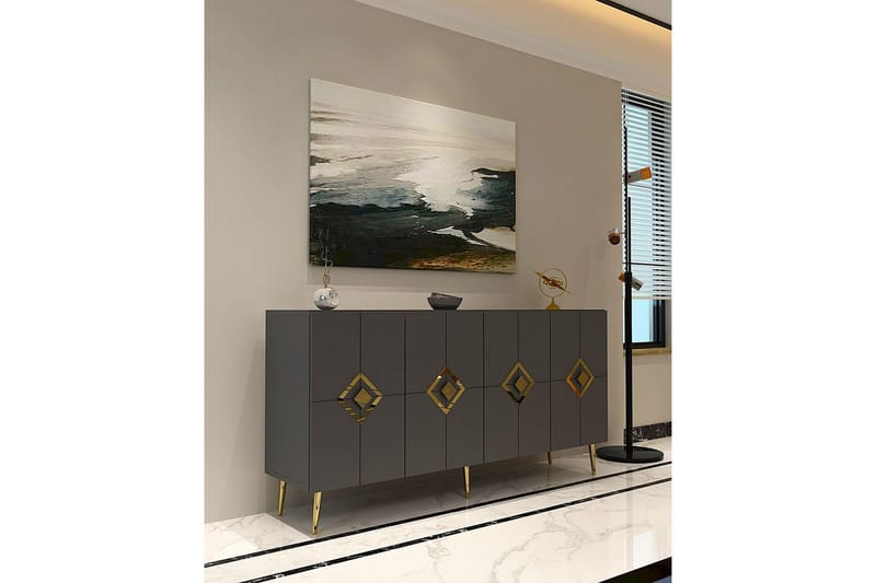 Cleryn Konsolipöytä 150 cm - Antrasiitti/Keltainend - Huonekalut - Pöytä & ruokailuryhmä - Apupöytä & sivupöytä - Konsolipöytä