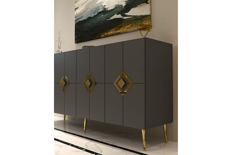 Cleryn Konsolipöytä 150 cm - Antrasiitti/Keltainend - Huonekalut - Pöytä & ruokailuryhmä - Apupöytä & sivupöytä - Konsolipöytä