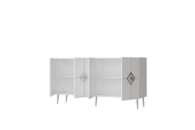 Cleryn Konsolipöytä 150 cm - Valkoinen/Hopea - Huonekalut - Pöytä & ruokailuryhmä - Apupöytä & sivupöytä - Konsolipöytä