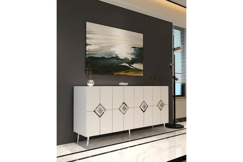 Cleryn Konsolipöytä 150 cm - Valkoinen/Hopea - Huonekalut - Pöytä & ruokailuryhmä - Apupöytä & sivupöytä - Konsolipöytä