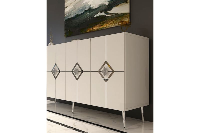 Cleryn Konsolipöytä 150 cm - Valkoinen/Hopea - Huonekalut - Pöytä & ruokailuryhmä - Apupöytä & sivupöytä - Konsolipöytä