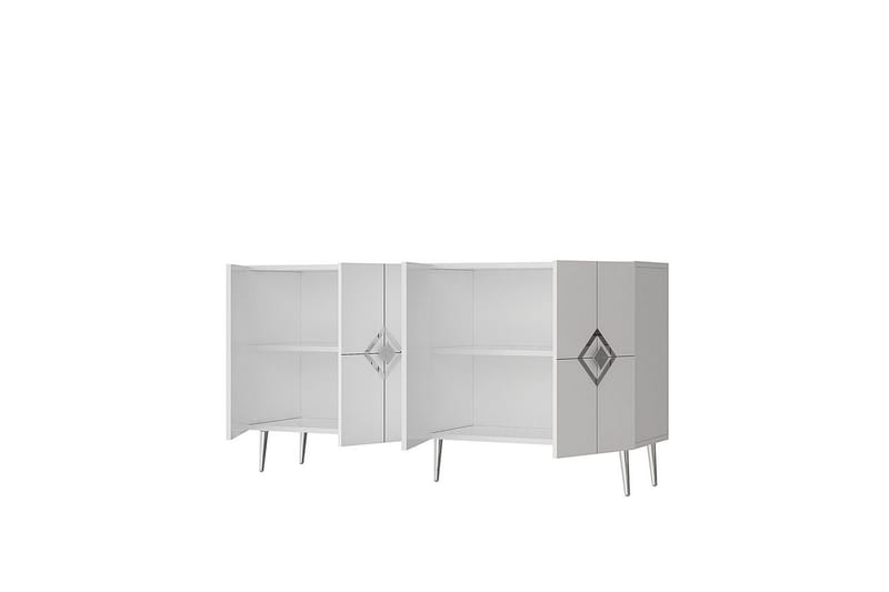 Cleryn Konsolipöytä 150 cm - Valkoinen/Hopea - Huonekalut - Pöytä & ruokailuryhmä - Apupöytä & sivupöytä - Konsolipöytä