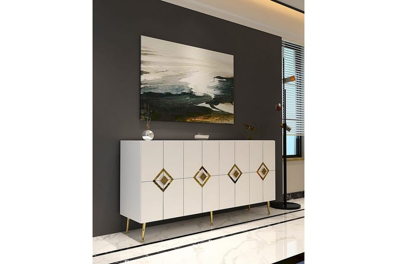 Cleryn Konsolipöytä 150 cm - Valkoinen/Keltainend - Huonekalut - Pöytä & ruokailuryhmä - Apupöytä & sivupöytä - Konsolipöytä