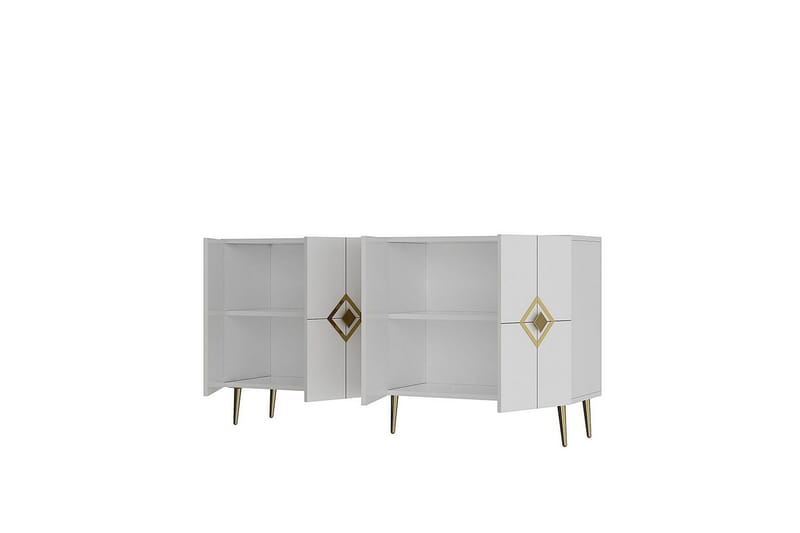 Cleryn Konsolipöytä 150 cm - Valkoinen/Keltainend - Huonekalut - Pöytä & ruokailuryhmä - Apupöytä & sivupöytä - Konsolipöytä