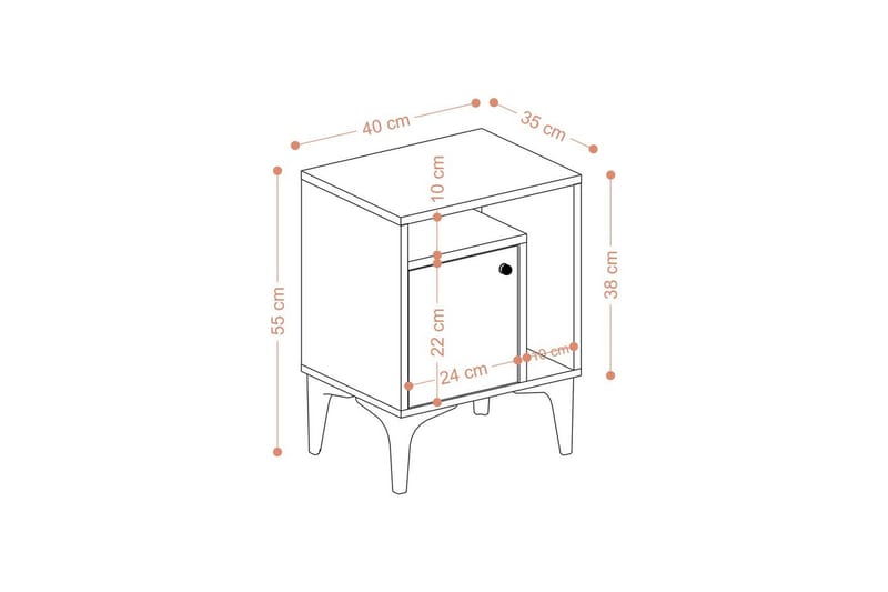 Cliffmarch Yöpöytä 40 cm - Musta/Tummanvärinen puu - Huonekalut - Pöytä & ruokailuryhmä - Apupöytä & sivupöytä - Yöpöytä