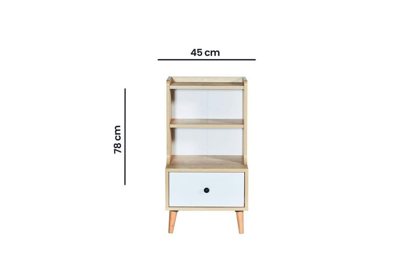 Comfortale Yöpöytä 45 cm - Hiekka/Valkoinen - Huonekalut - Pöytä & ruokailuryhmä - Apupöytä & sivupöytä - Yöpöytä