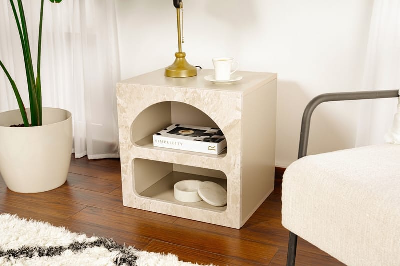 Dalim Yöpöytä 50 cm - Travertiini/Hiekkakivi - Huonekalut - Pöytä & ruokailuryhmä - Apupöytä & sivupöytä - Yöpöytä