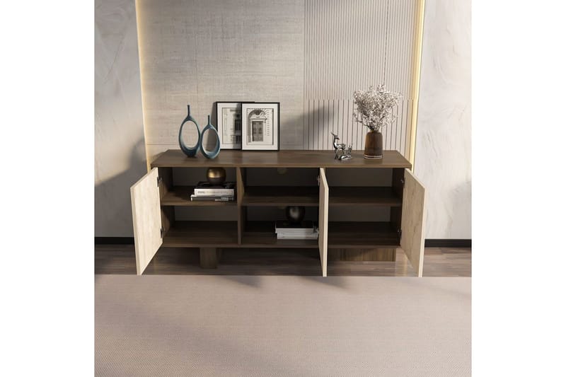 Dargaville Konsolipöytä 150 cm - Pähkinä/Travertiini - Huonekalut - Pöytä & ruokailuryhmä - Apupöytä & sivupöytä - Konsolipöytä