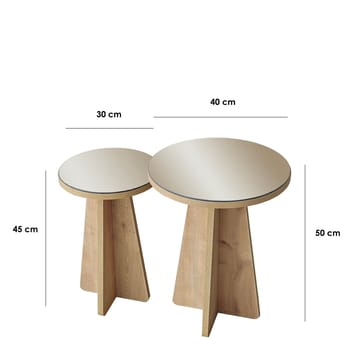 Dasina sivupöytä 2 osaa 50 cm - Huonekalut - Pöytä & ruokailuryhmä - Apupöytä & sivupöytä - Sarjapöytä