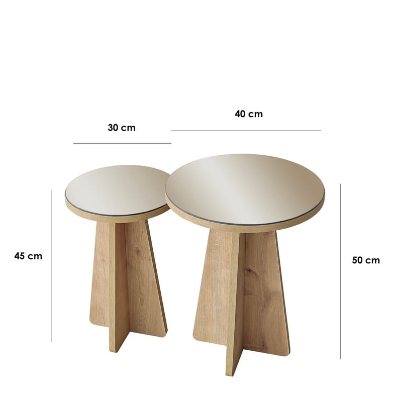 Dasina sivupöytä 2 osaa 50 cm - Huonekalut - Pöytä & ruokailuryhmä - Apupöytä & sivupöytä - Sarjapöytä