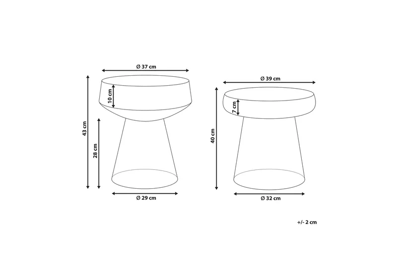 Delainey Pöytäsarja 39 cm - Punainen - Huonekalut - Pöytä & ruokailuryhmä - Apupöytä & sivupöytä - Sarjapöytä