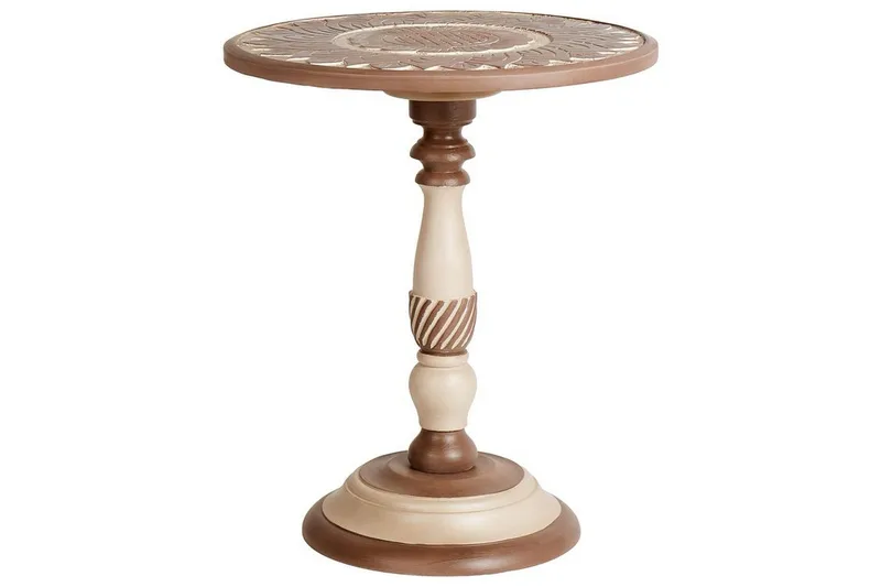 Derren Sivupöytä 45 cm, Tumma puu/Beige