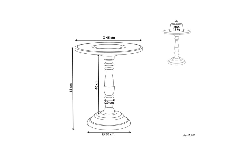 Derren Sivupöytä 45 cm - Tumma puu/Beige - Huonekalut - Pöytä & ruokailuryhmä - Apupöytä & sivupöytä - Tarjotinpöytä & pikkupöytä