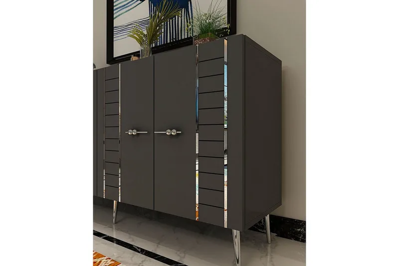 Deylin Konsolipöytä 150 cm - Antrasiitti/Hopea - Huonekalut - Pöytä & ruokailuryhmä - Apupöytä & sivupöytä - Konsolipöytä