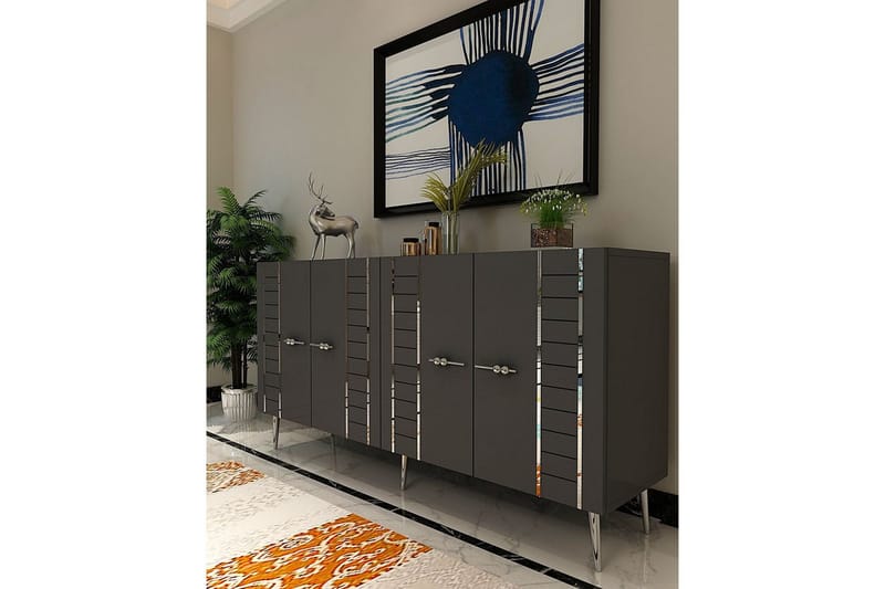 Deylin Konsolipöytä 150 cm - Antrasiitti/Hopea - Huonekalut - Pöytä & ruokailuryhmä - Apupöytä & sivupöytä - Konsolipöytä