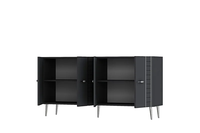 Deylin Konsolipöytä 150 cm - Antrasiitti/Hopea - Huonekalut - Pöytä & ruokailuryhmä - Apupöytä & sivupöytä - Konsolipöytä