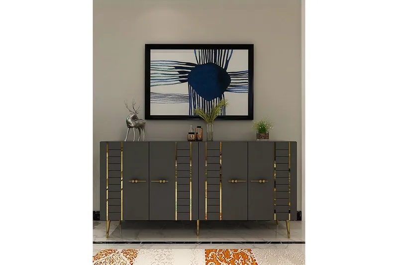 Deylin Konsolipöytä 150 cm - Antrasiitti/Keltainend - Huonekalut - Pöytä & ruokailuryhmä - Apupöytä & sivupöytä - Konsolipöytä