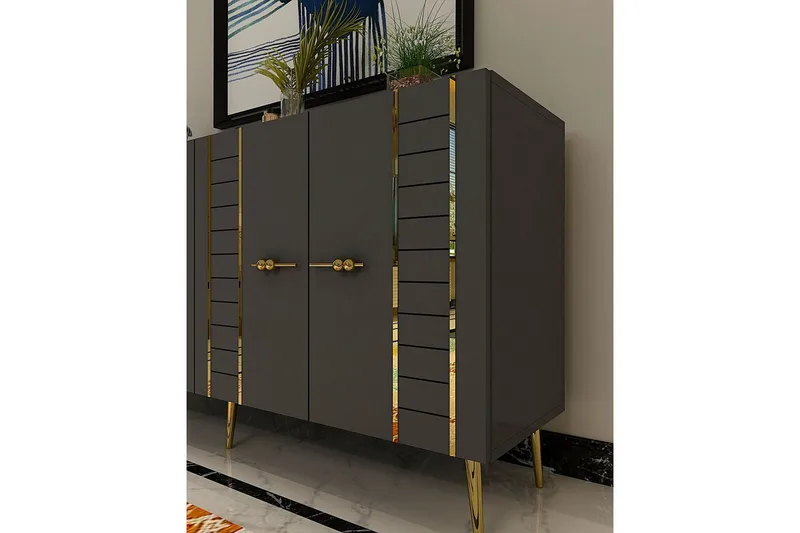 Deylin Konsolipöytä 150 cm - Antrasiitti/Keltainend - Huonekalut - Pöytä & ruokailuryhmä - Apupöytä & sivupöytä - Konsolipöytä