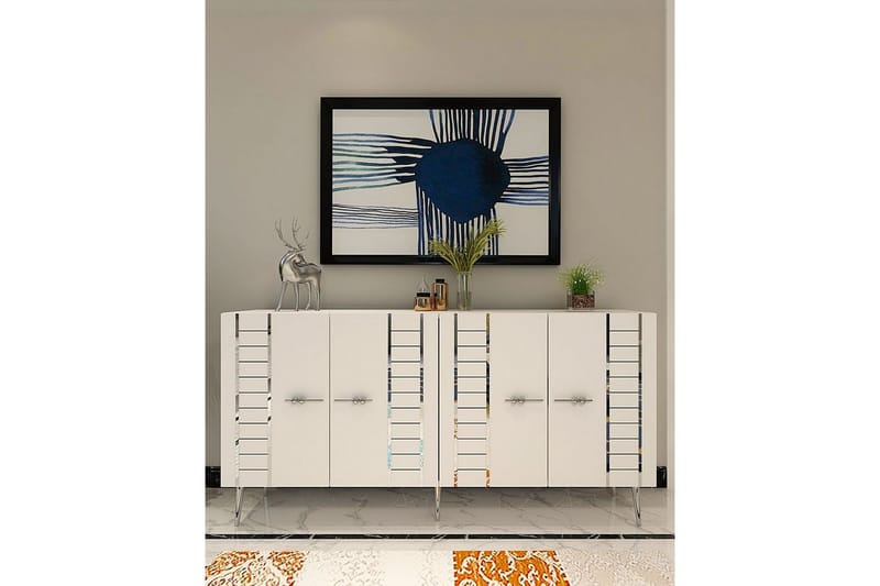 Deylin Konsolipöytä 150 cm - Valkoinen/Hopea - Huonekalut - Pöytä & ruokailuryhmä - Apupöytä & sivupöytä - Konsolipöytä