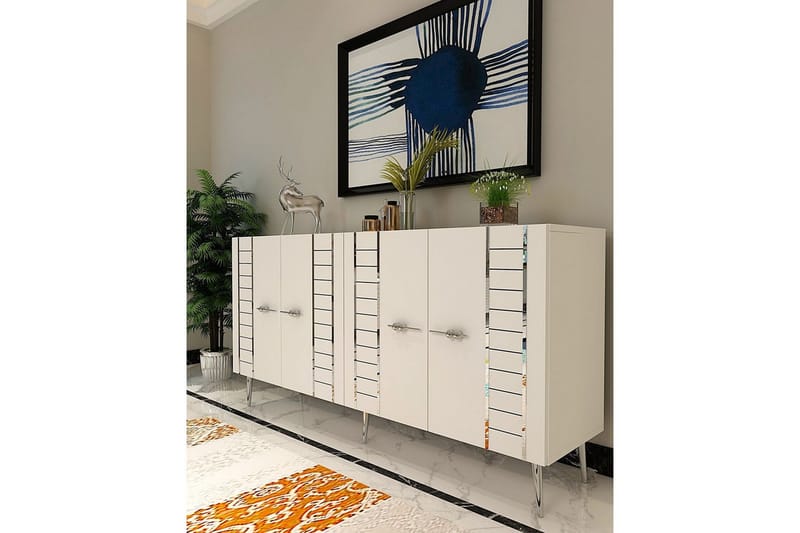 Deylin Konsolipöytä 150 cm - Valkoinen/Hopea - Huonekalut - Pöytä & ruokailuryhmä - Apupöytä & sivupöytä - Konsolipöytä