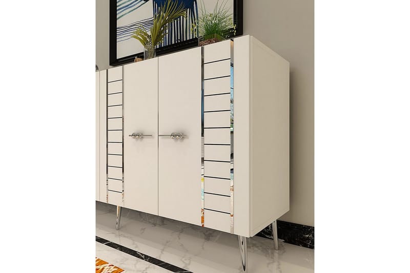 Deylin Konsolipöytä 150 cm - Valkoinen/Hopea - Huonekalut - Pöytä & ruokailuryhmä - Apupöytä & sivupöytä - Konsolipöytä