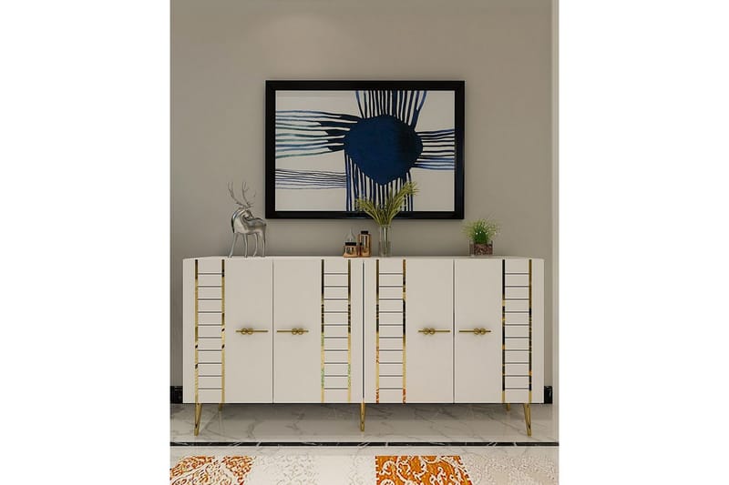 Deylin Konsolipöytä 150 cm - Valkoinen/Keltainend - Huonekalut - Pöytä & ruokailuryhmä - Apupöytä & sivupöytä - Konsolipöytä