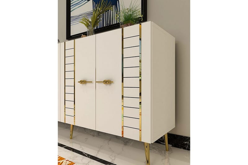 Deylin Konsolipöytä 150 cm - Valkoinen/Keltainend - Huonekalut - Pöytä & ruokailuryhmä - Apupöytä & sivupöytä - Konsolipöytä