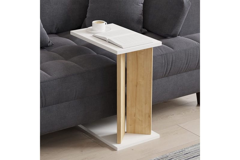 Deyra Sivupöytä 25 cm - Tammi/Valkoinen - Huonekalut - Pöytä & ruokailuryhmä - Apupöytä & sivupöytä - Tarjotinpöytä & pikkupöytä