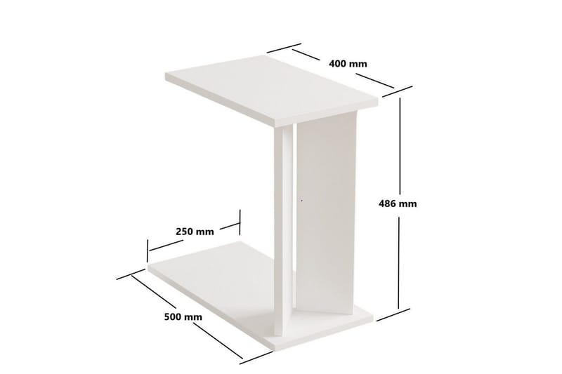 Deyra Sivupöytä 25 cm - Valkoinen - Huonekalut - Pöytä & ruokailuryhmä - Apupöytä & sivupöytä - Tarjotinpöytä & pikkupöytä