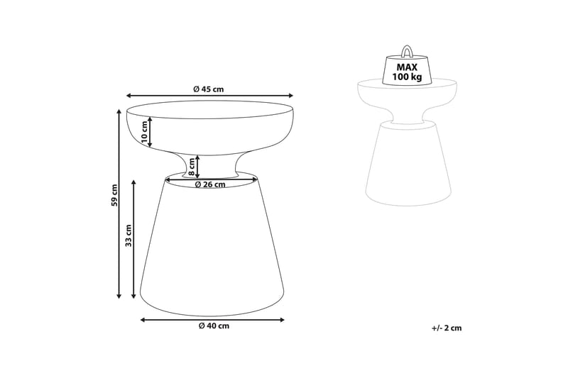 Diondra Sivupöytä 45 cm - Musta - Huonekalut - Pöytä & ruokailuryhmä - Apupöytä & sivupöytä - Tarjotinpöytä & pikkupöytä